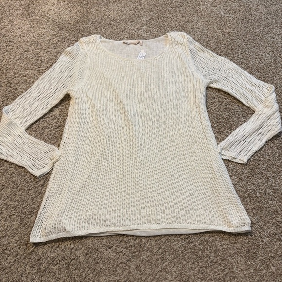 Soft Surroundings Cream Color Soft Knit Scoop Neck Longsleeve Tunic Tops Size XL - Picture 1 of 9